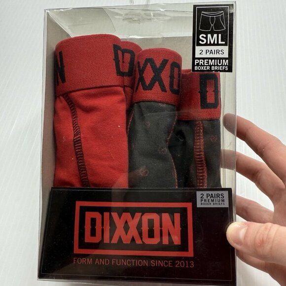 Dixxon Boxer Briefs Men’s Small Black Red 2 Pairs Premium Underwear NWT Comfy - Picture 1 of 4